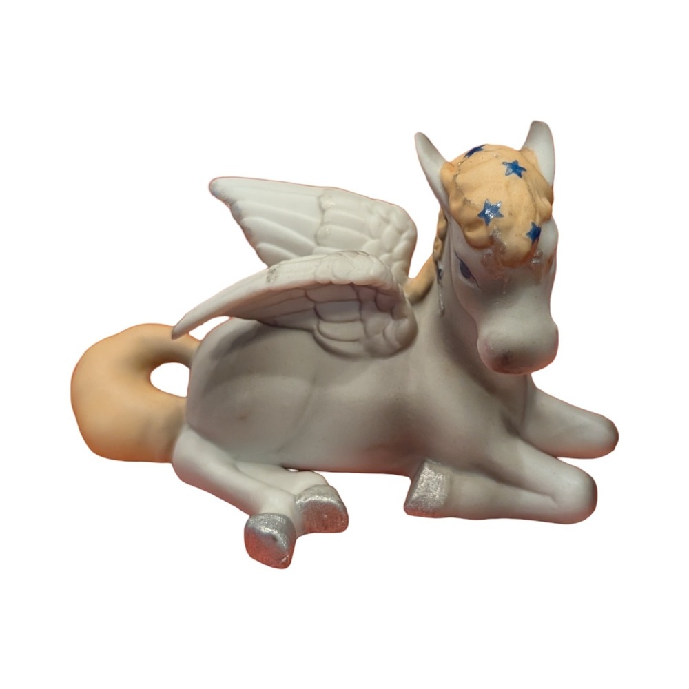 Vtg‎ 1982 Aldon Joan Berg Victor Pegasus Figurine Taiwan Bisque Porcelain Stars